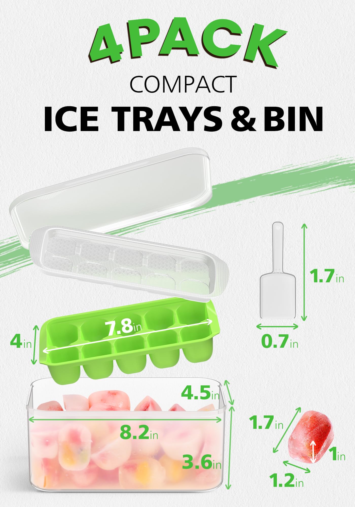 DOQAUS one-push release tray enables quick ice pop-out.