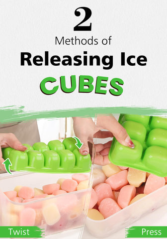 DOQAUS stackable ice trays save freezer space for convenient storage.