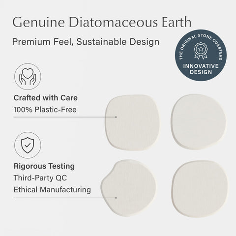 Dorai diatomite coaster demonstrates quick drying action.