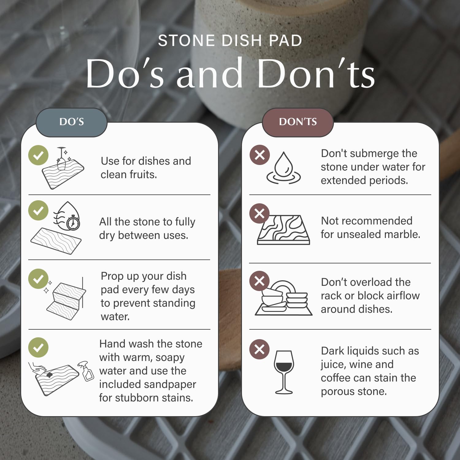 Slate Dorai Dish Pad complements modern kitchen design