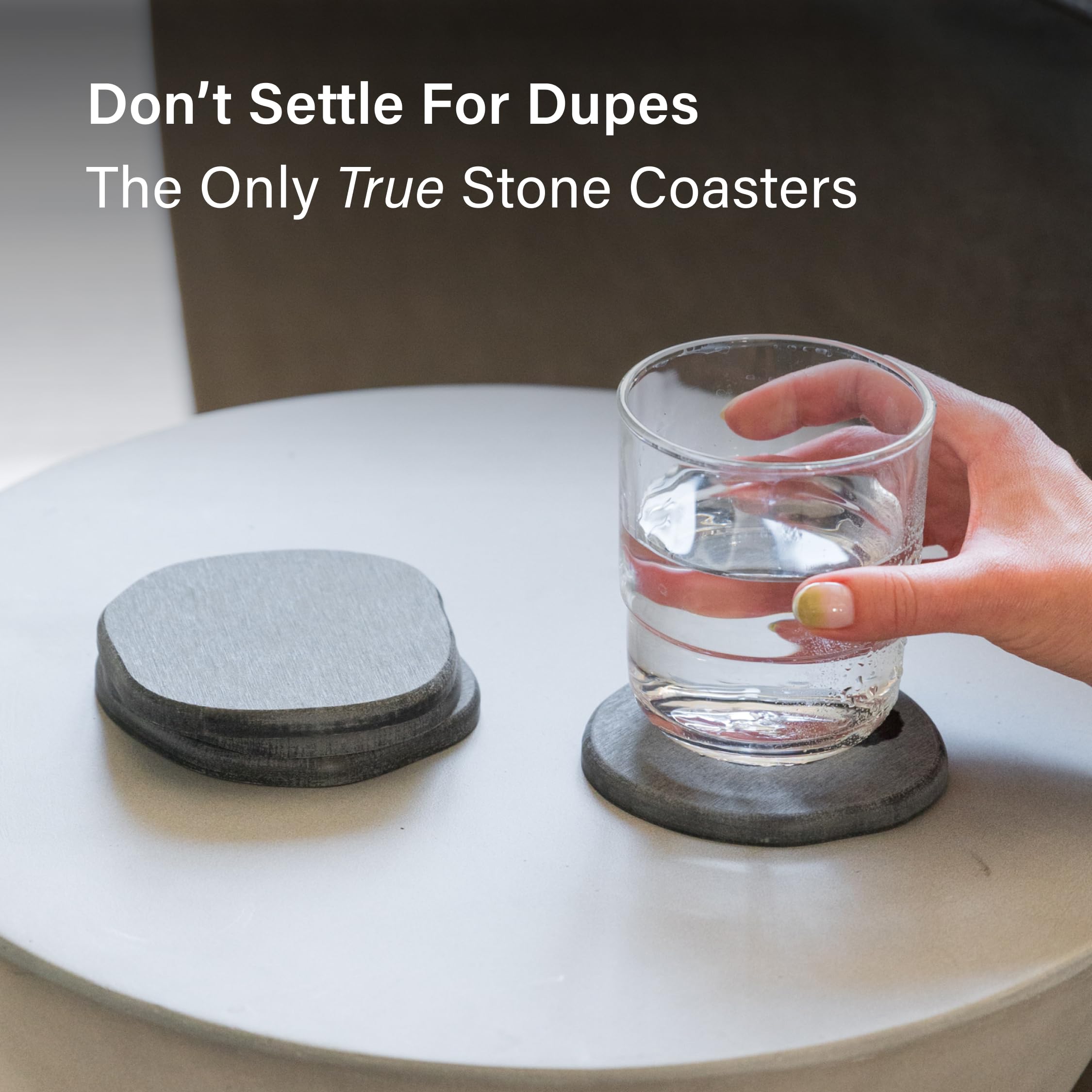 Dorai stone coaster set packaging highlights gift-ready decor.