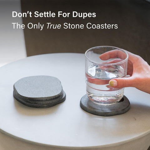 Dorai stone coaster set packaging highlights gift-ready decor.