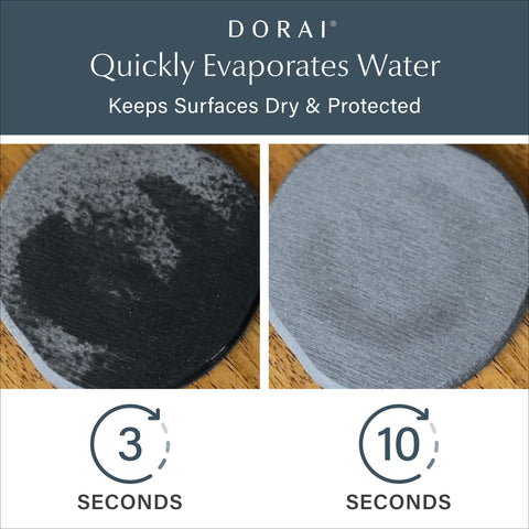 Dorai stone coaster set in sandstone display absorbs moisture quickly.