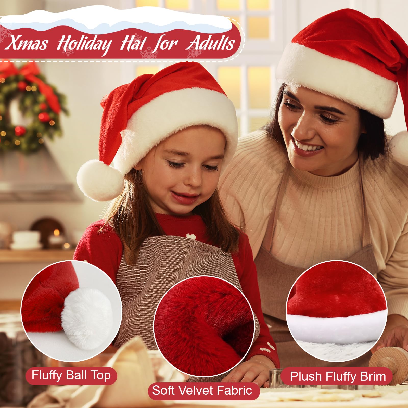 DORBOKER Santa hat adds playful holiday flair.