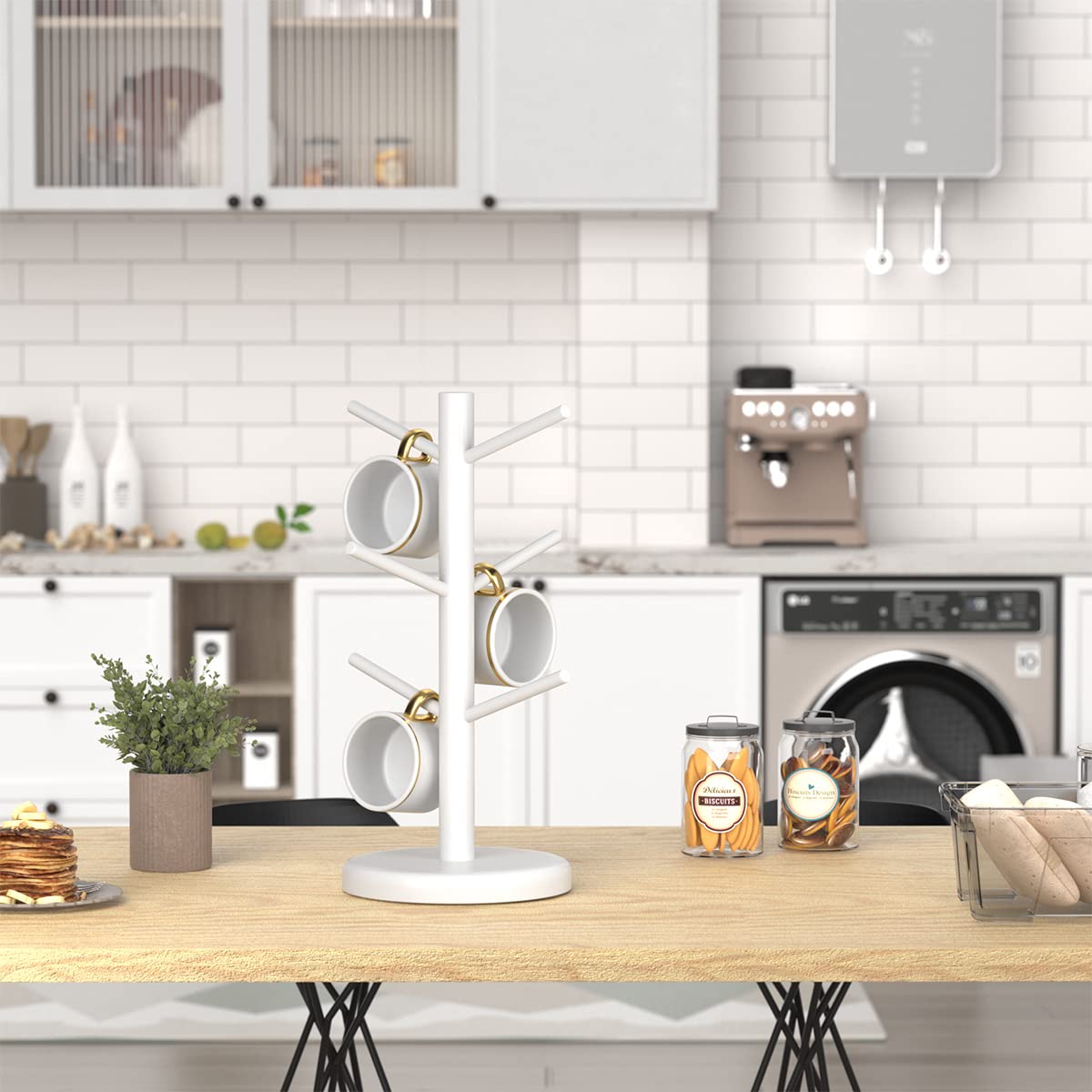 Dorhors coffee bar organization stand declutters countertops and improves accessibility.