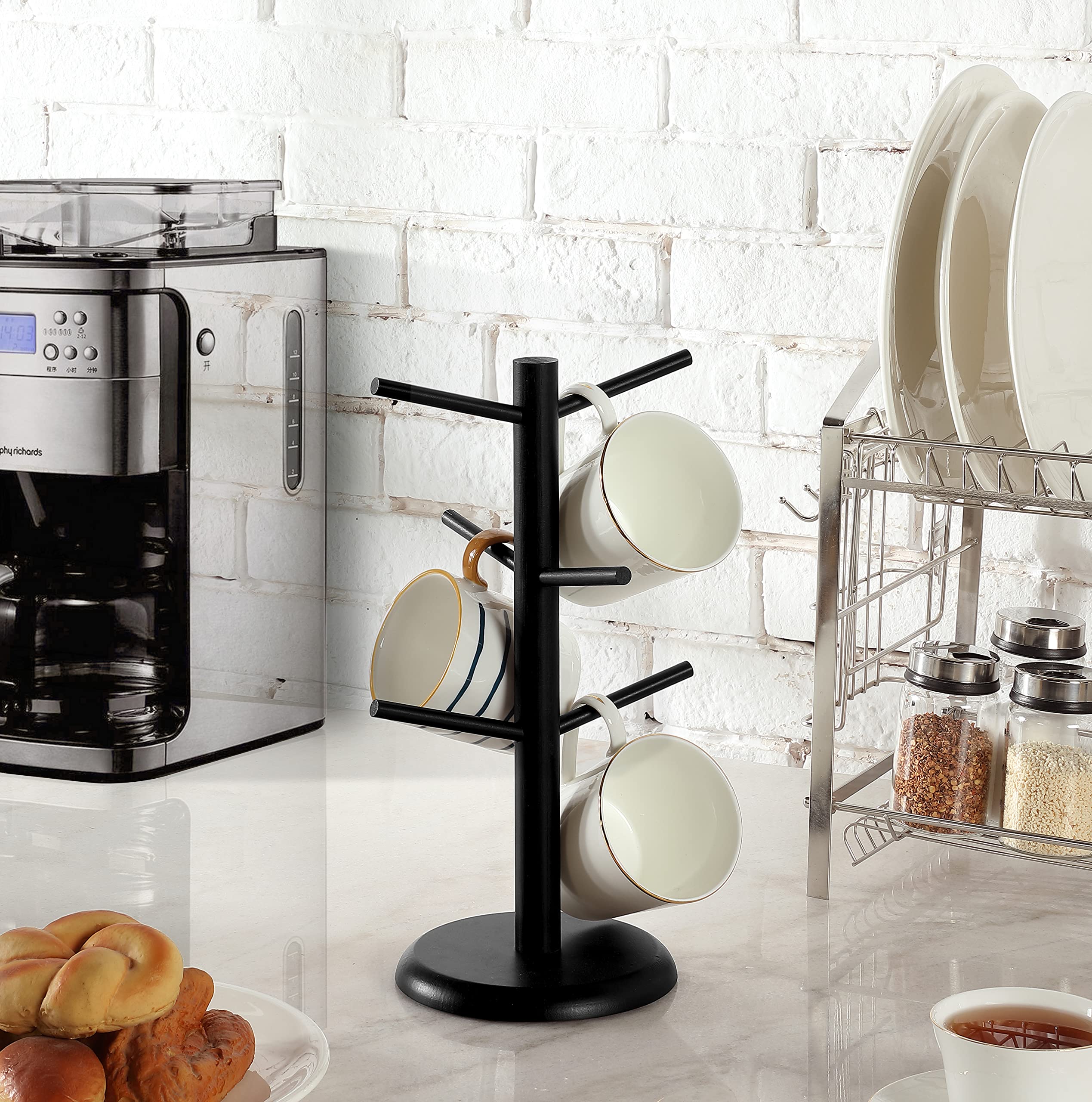 Dorhors coffee cup holder in black finish for easy counter display.