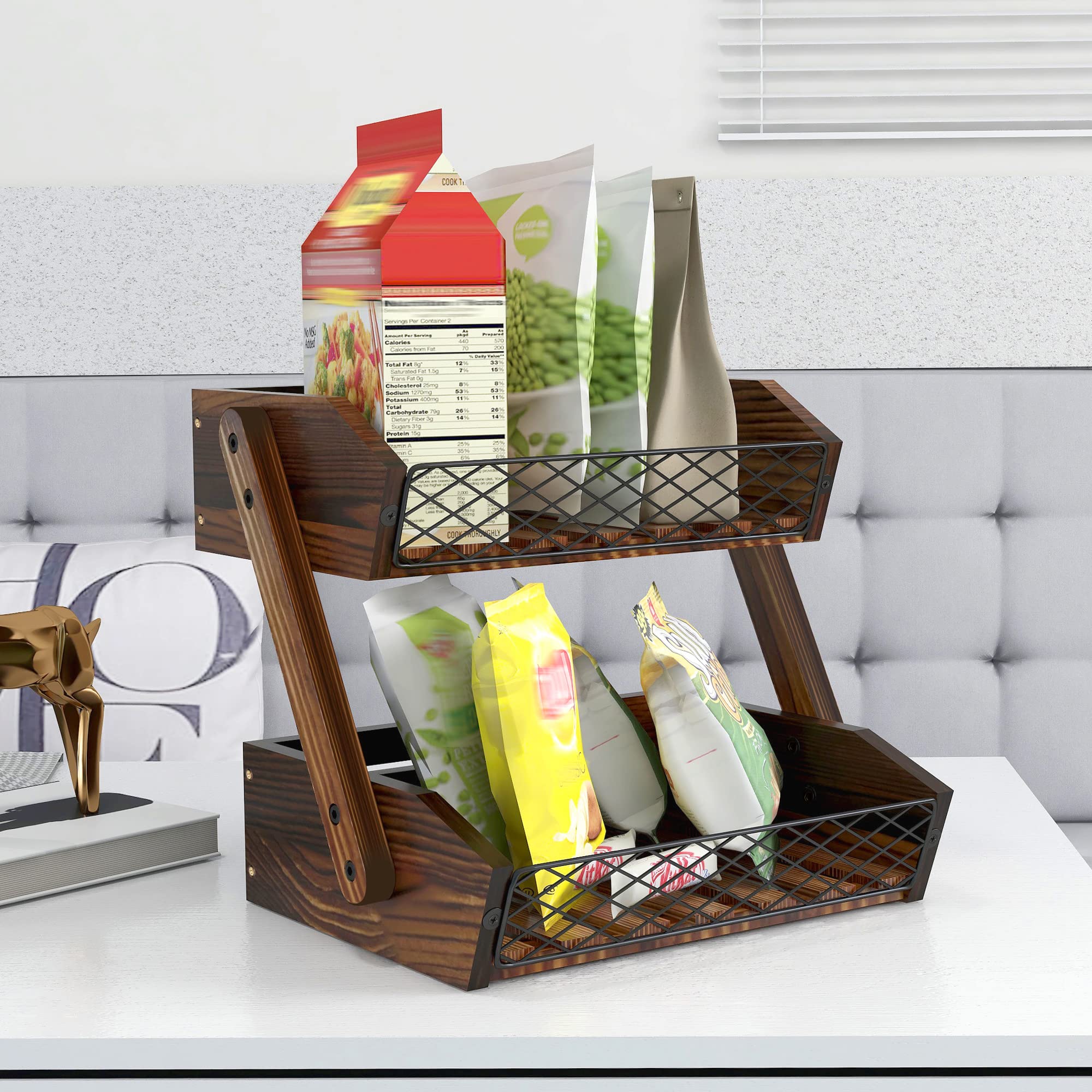 Dorhors easy-assembly two-tier basket simplifies setup in minutes