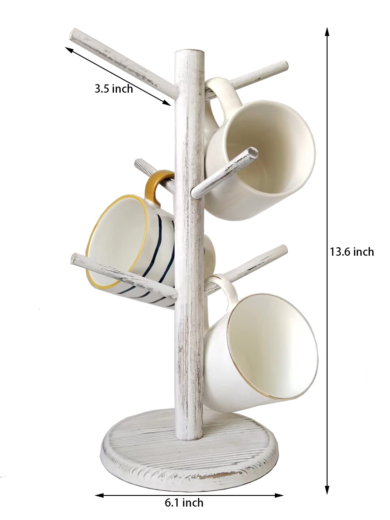 Dorhors 6-hook tree helps organize large and small mugs together