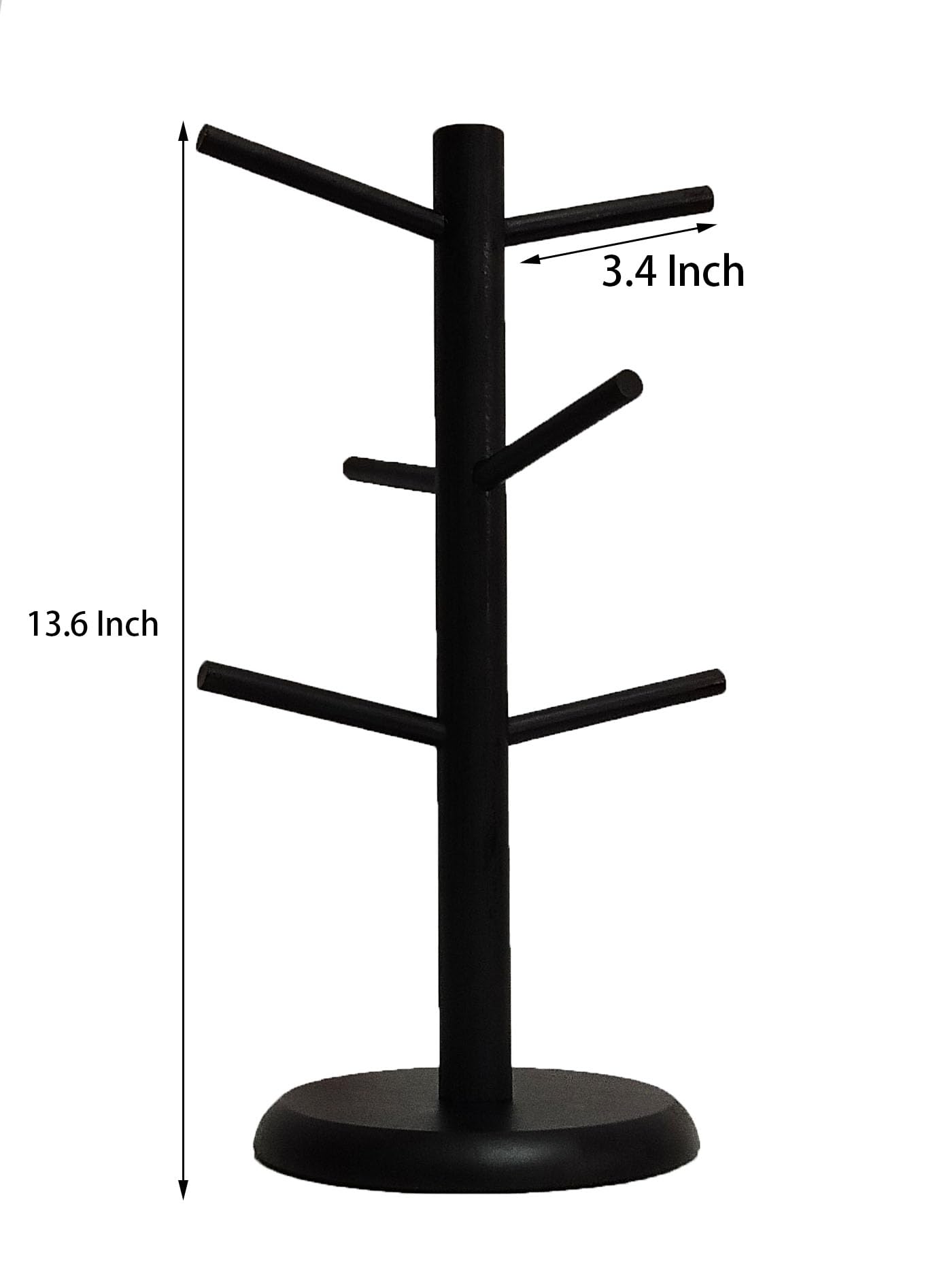 Dorhors mug tree non-slip base stays stable on smooth surfaces.