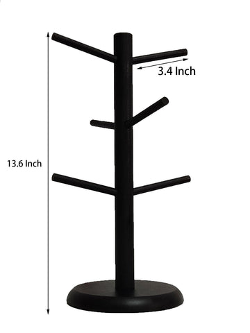 Dorhors mug tree non-slip base stays stable on smooth surfaces.