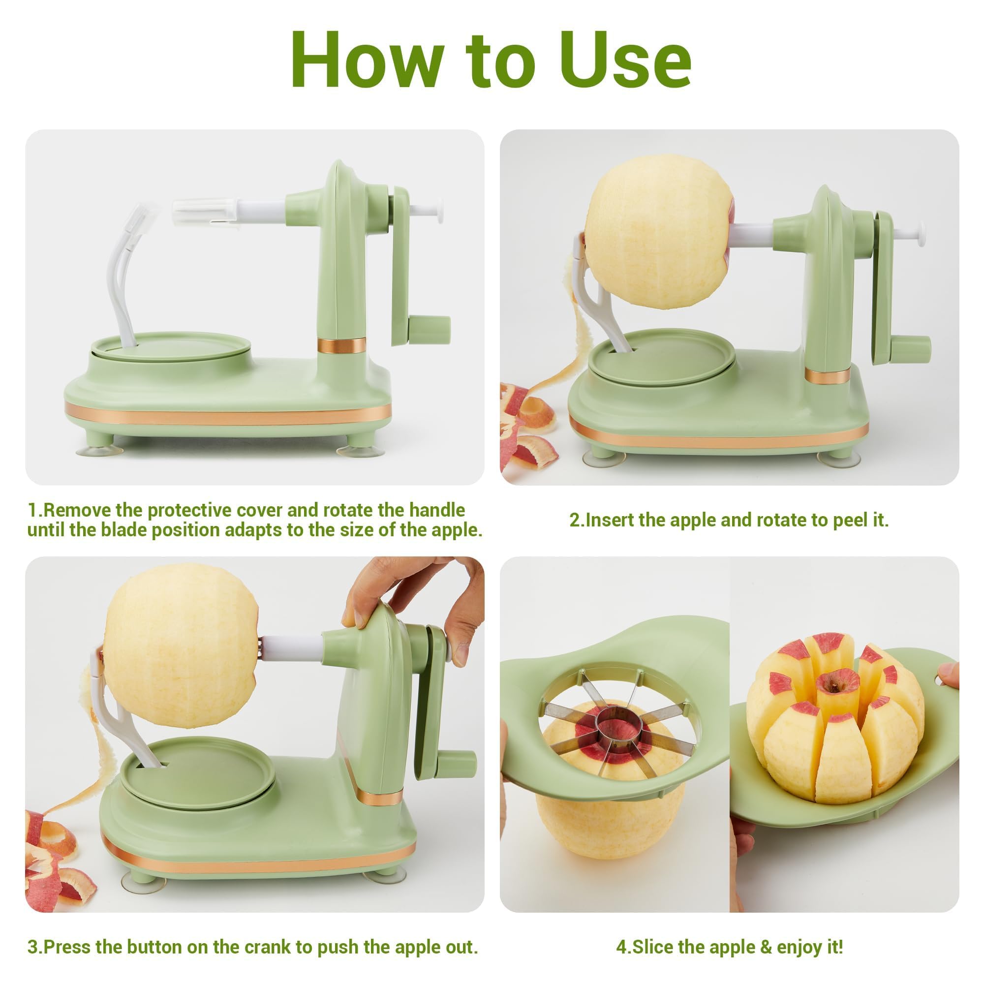 Dormercy Apple Slicer cleanly cores and slices for quick snack prep