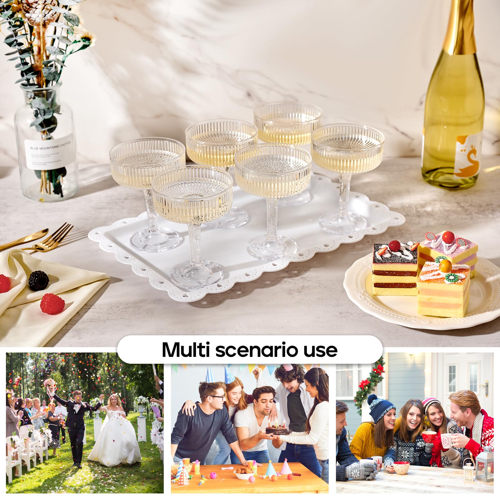 DORONAN unbreakable acrylic cocktail glasses for worry-free events.