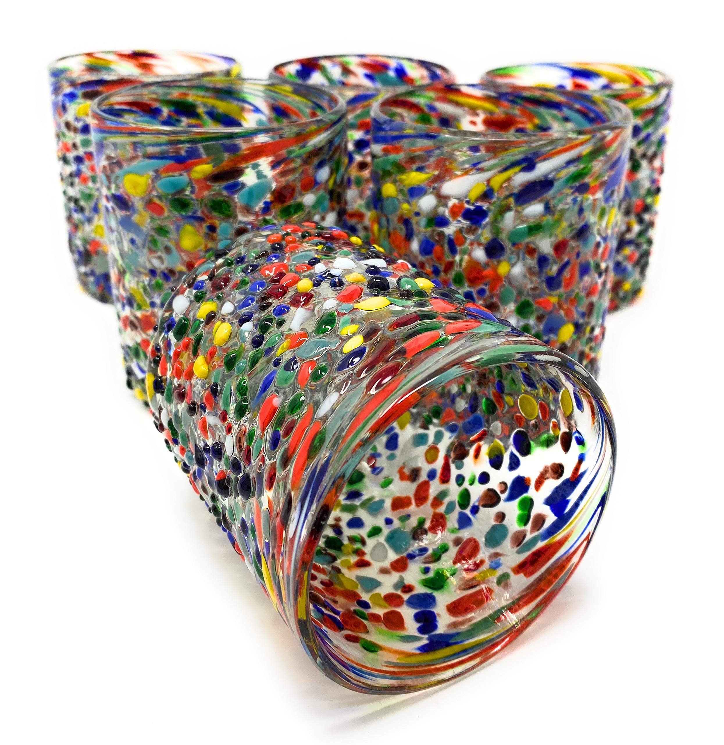 Artisan-made Dos Sueños glass showcasing traditional Mexican craftsmanship.