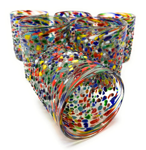 Artisan-made Dos Sueños glass showcasing traditional Mexican craftsmanship.