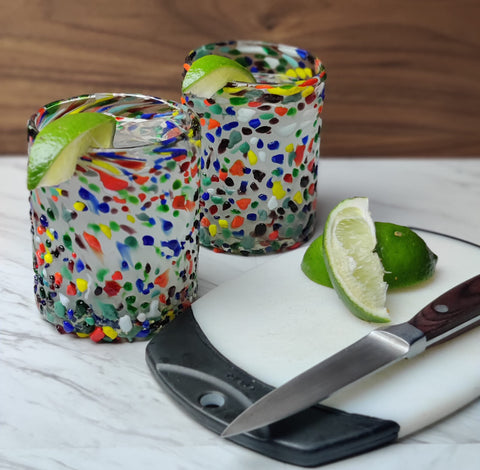 Dos Sueños glassware is dishwasher safe for easy cleanup after gatherings.