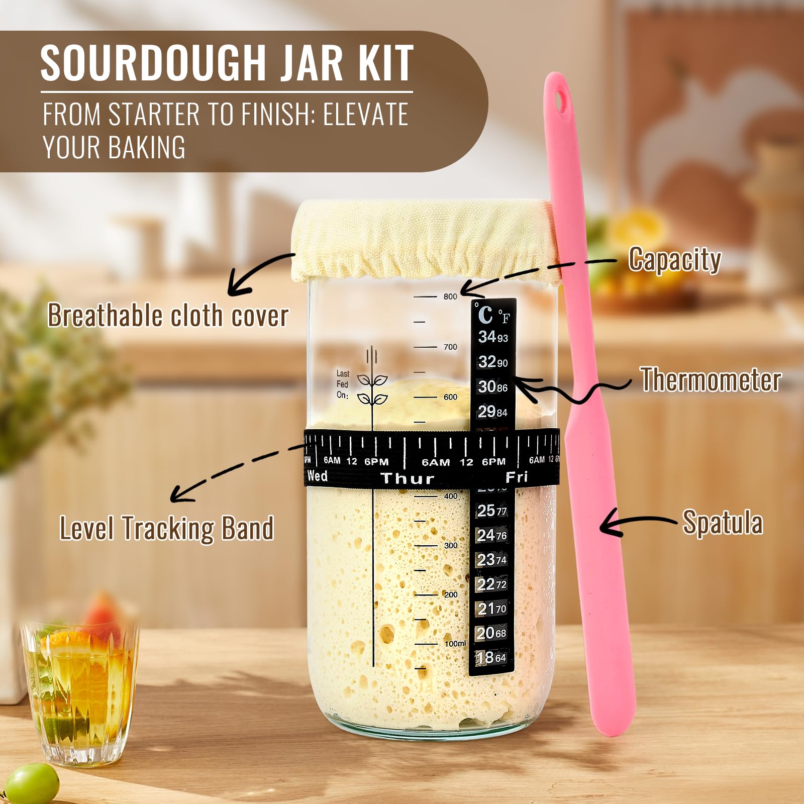 Dotela Sourdough Starter Kit oval basket helps shape perfect loaves.