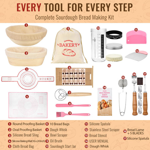Dotela Sourdough Starter Kit pink design adds style to home baking.