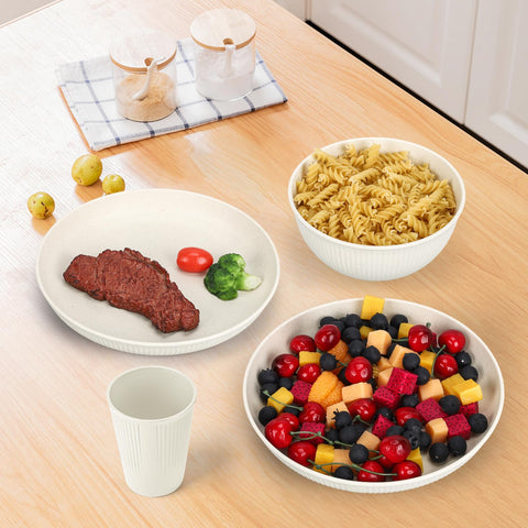 Dotpilgo wheat straw cups for six, kid-friendly and simple to clean.