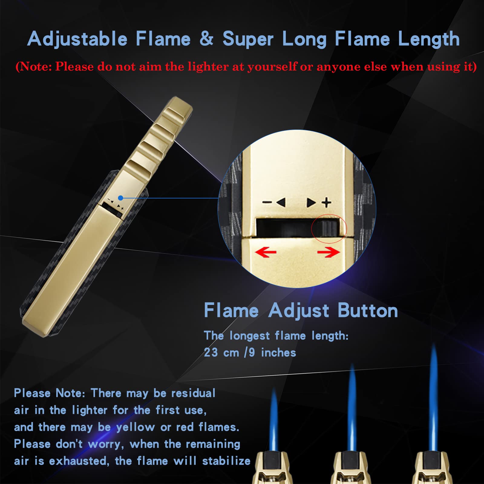 DOUBFIVSY adjustable flame control wheel lets you choose heat level.