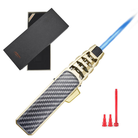 DOUBFIVSY butane torch lighter with metal casing offers reliable ignition and durability.