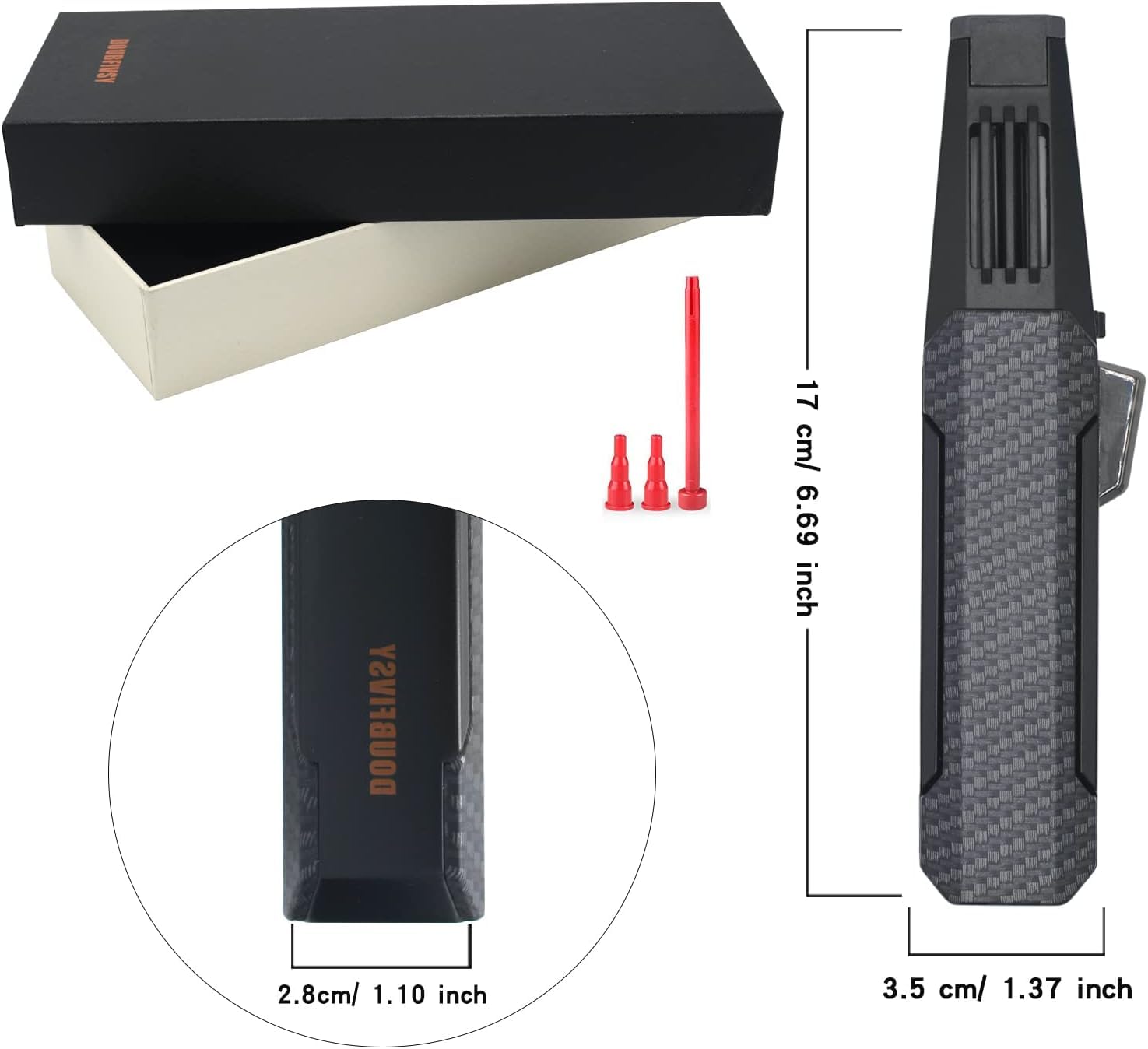 DOUBFIVSY metal zinc alloy casing conveys premium feel and durability