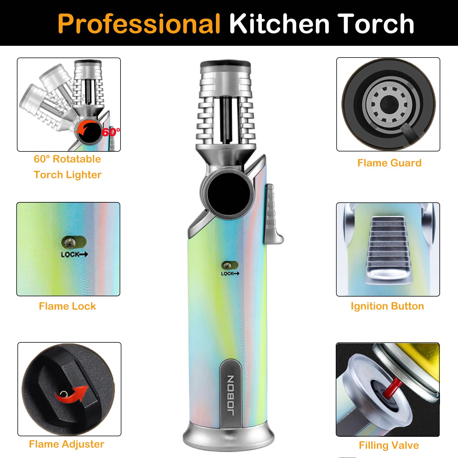 DOUBFIVSY windproof torch lighter ideal for outdoor cooking and camping