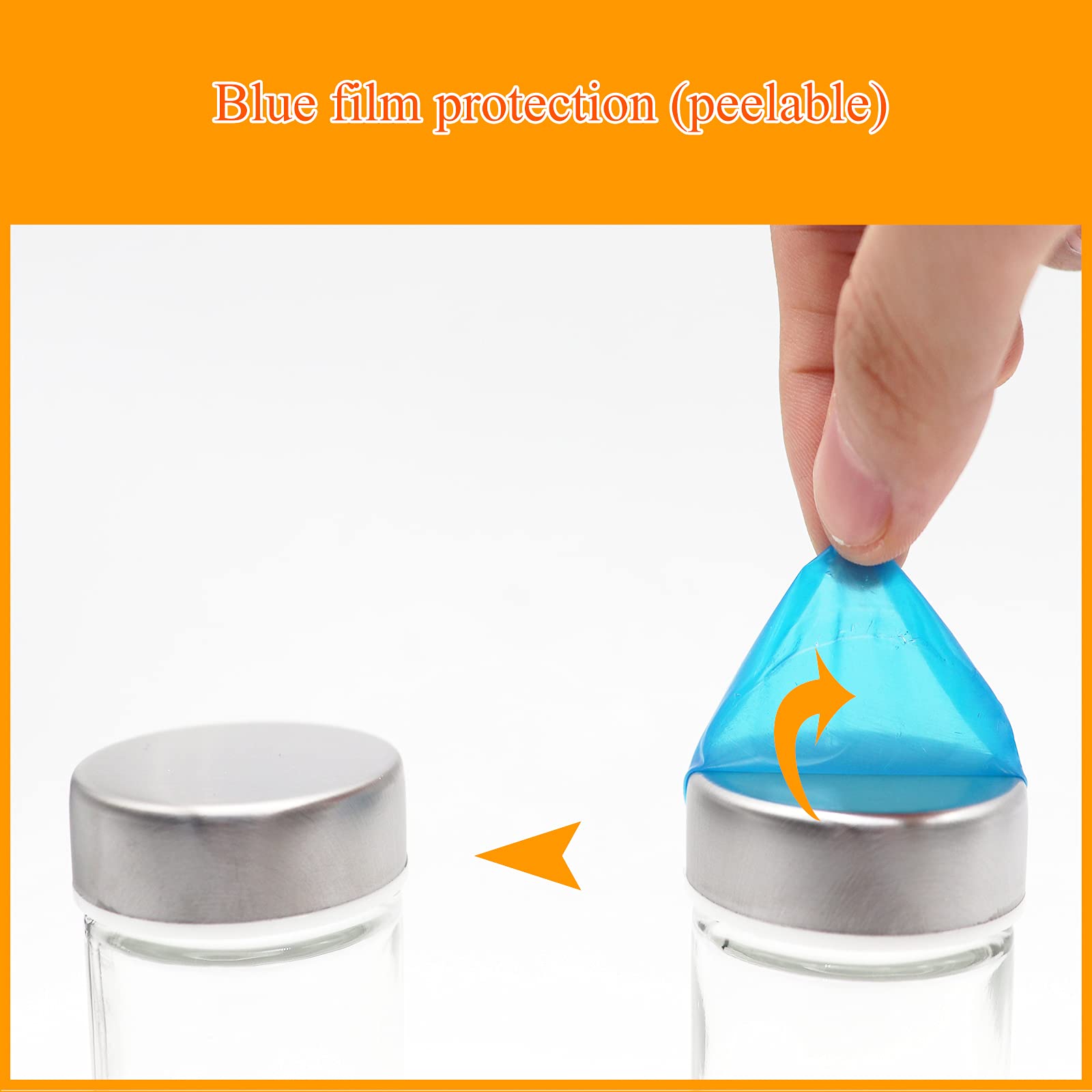 Blue protective film on the DOUBLE 2 C lid before use
