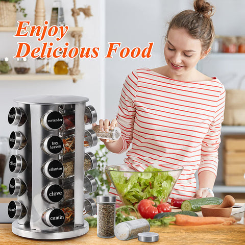 DOUBLE 2 C spice organizer enhances countertop decluttering and accessibility