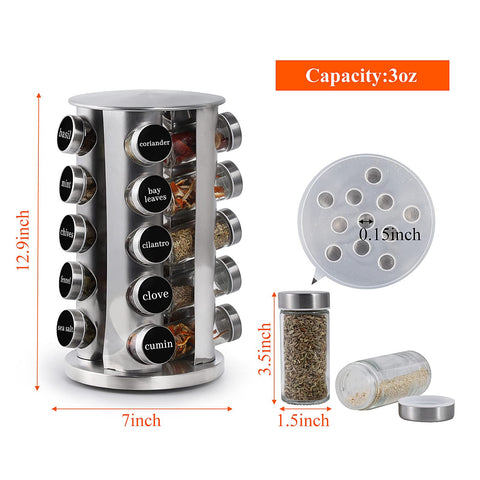 DOUBLE 2 C lead-free glass jars keep spices clearly visible and safe