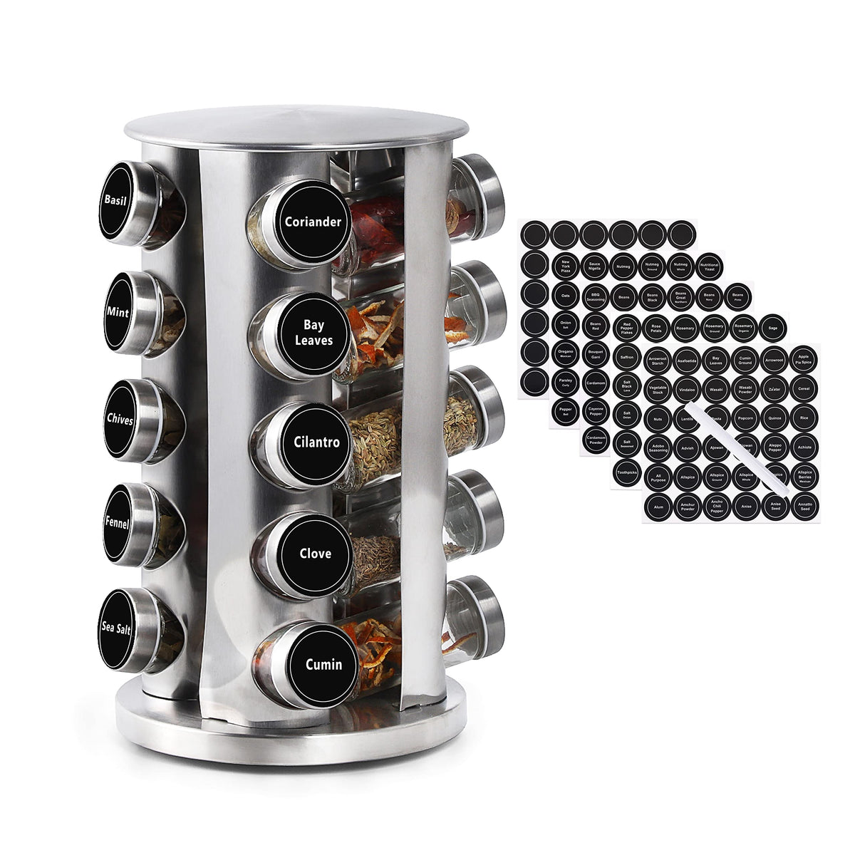 DOUBLE 2 C revolving spice rack on countertop for quick access to spices