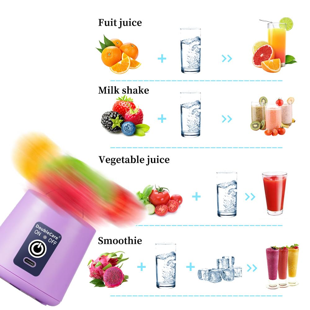 DoubleCare portable blender cup compact design for bags and desks.