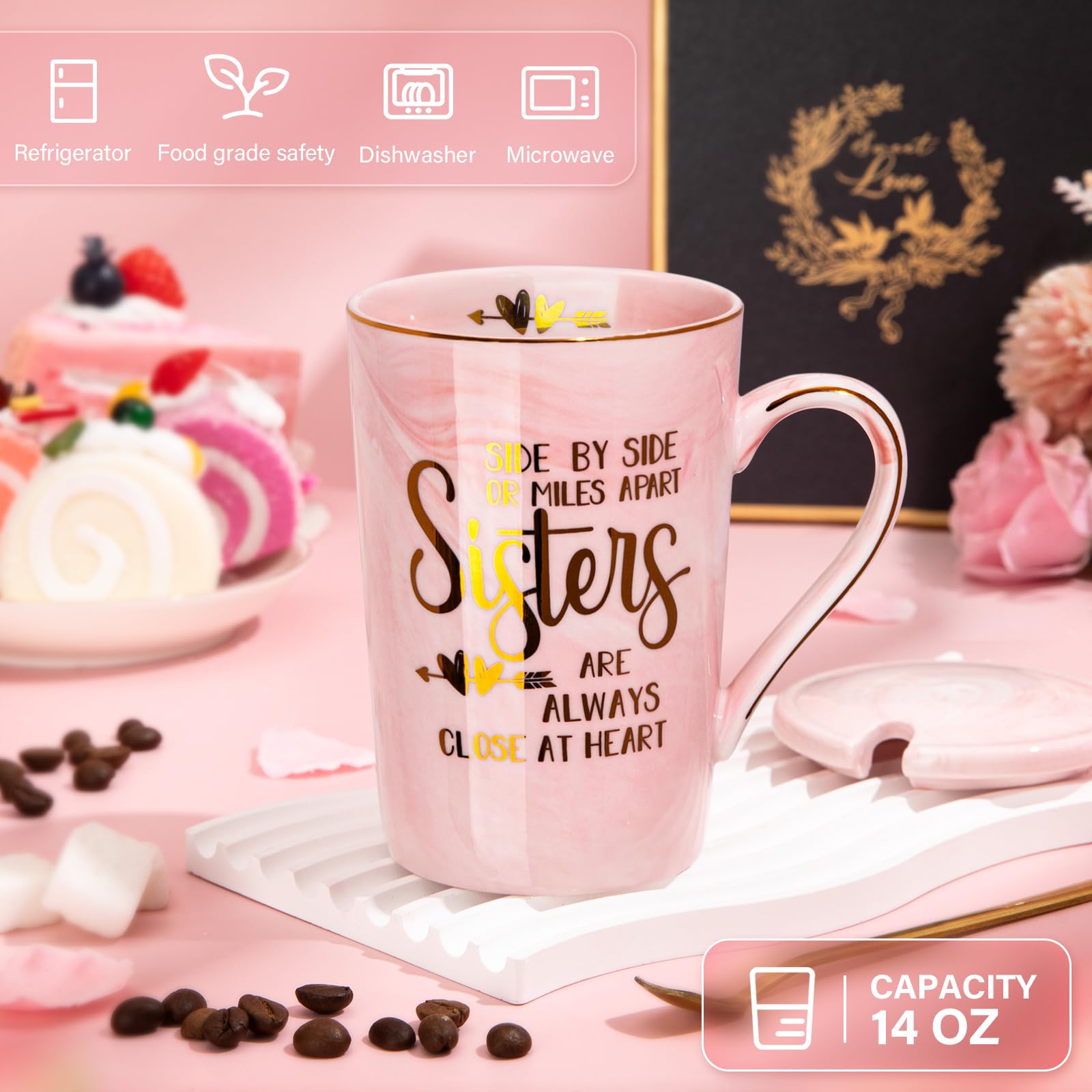 Doublewhale gold-print ceramic mug highlights elegant design for celebrations.