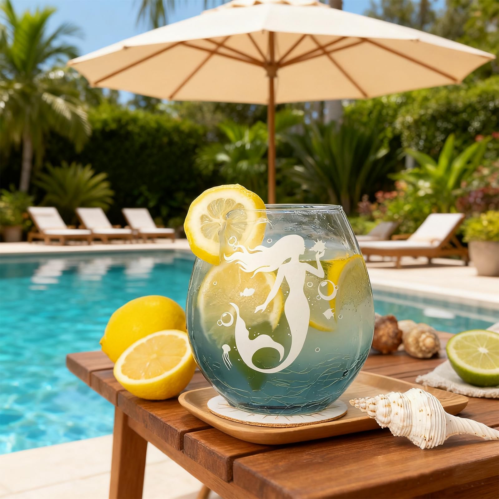 DOUDIZHU mermaid party glass, ideal for mermaid themed gatherings.