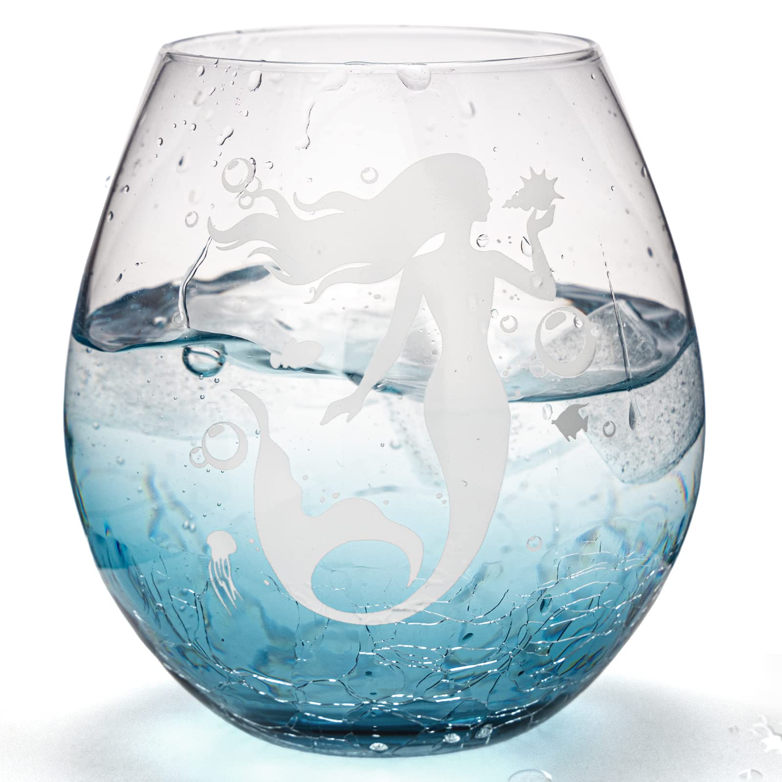 DOUDIZHU teal mermaid glass, comfortable to hold at parties and dinners.