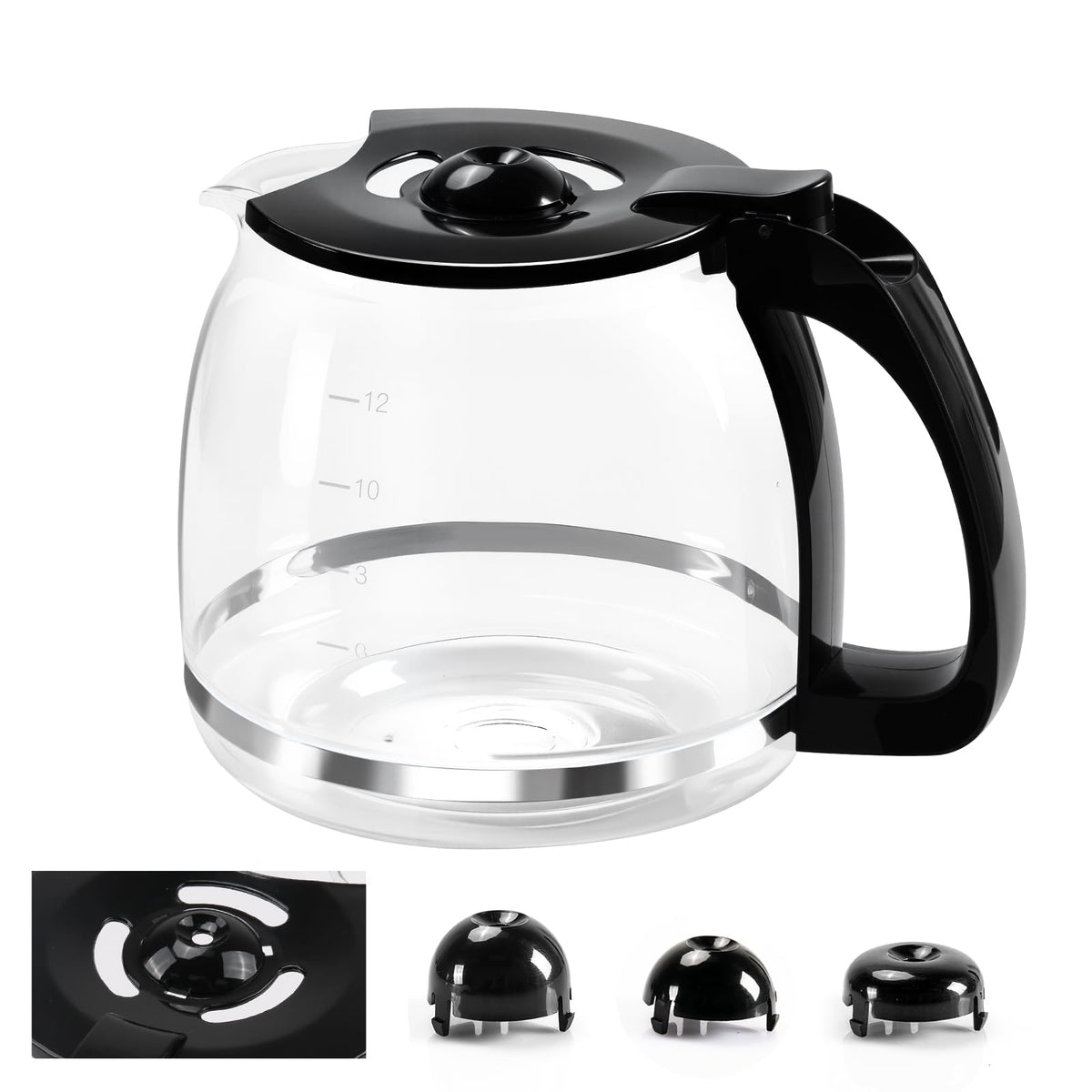 Doufuhua 12-cup glass carafe with clear borosilicate glass for steady pouring