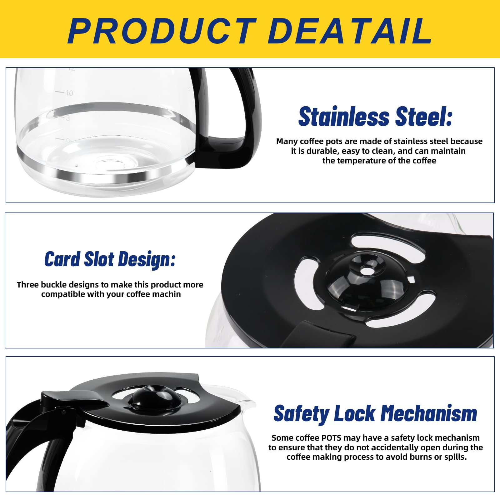 Doufuhua carafe replacement aligns with Mr. Coffee PLD12 series