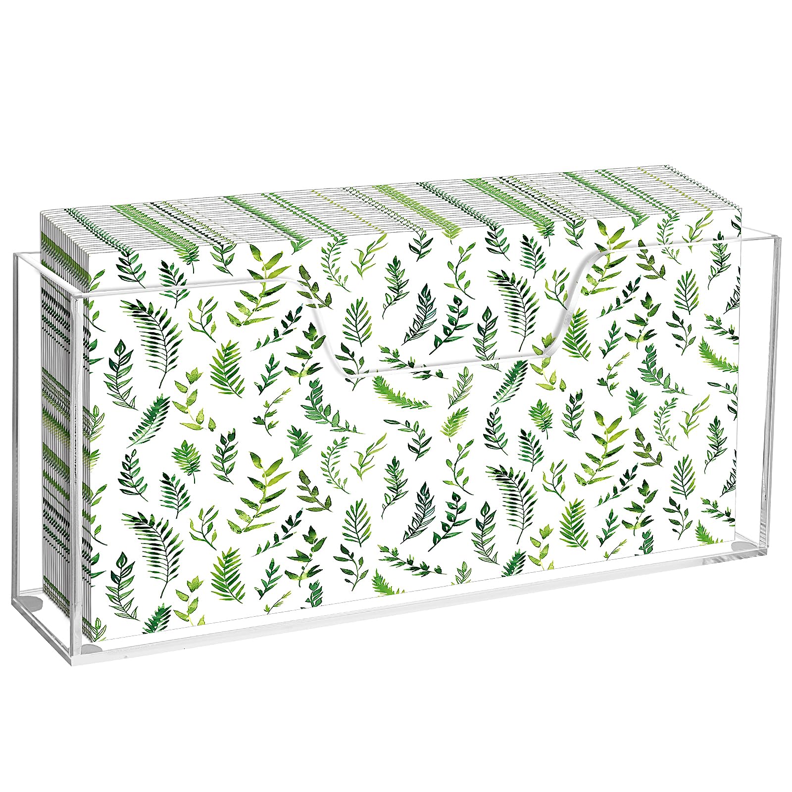 Douildhaiy acrylic napkin holder with vertical clear design on dining table for easy access