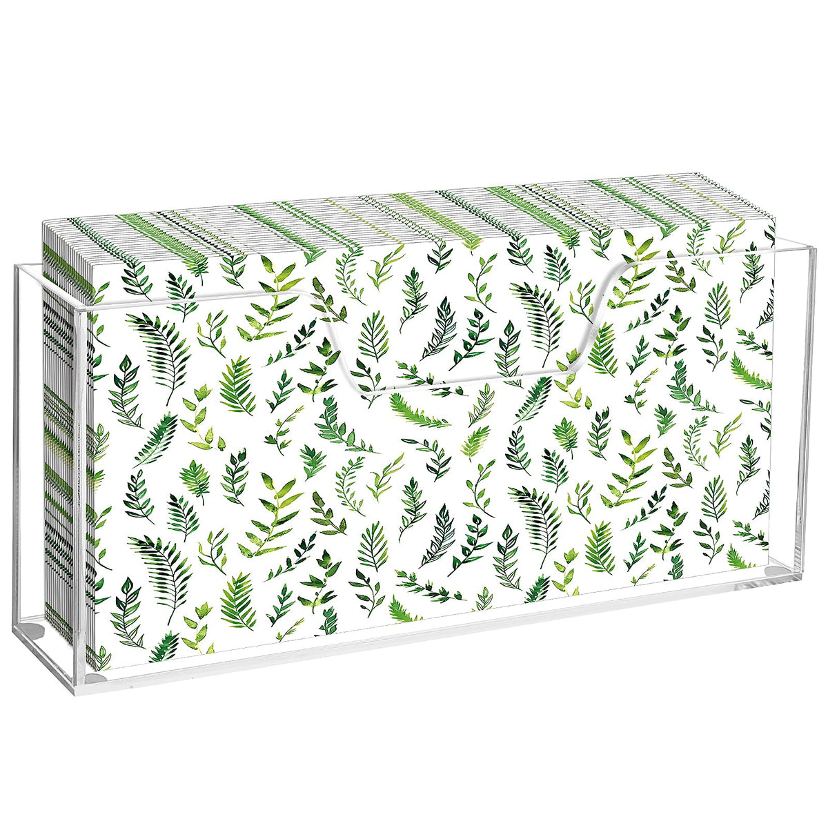 Douildhaiy acrylic napkin holder with vertical clear design on dining table for easy access