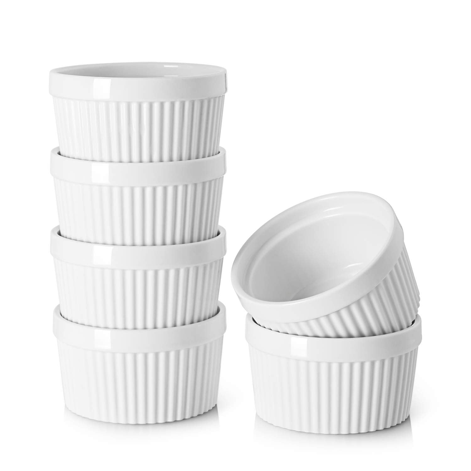 DOWAN 12 oz ramekins in soft white for individual desserts and baking.