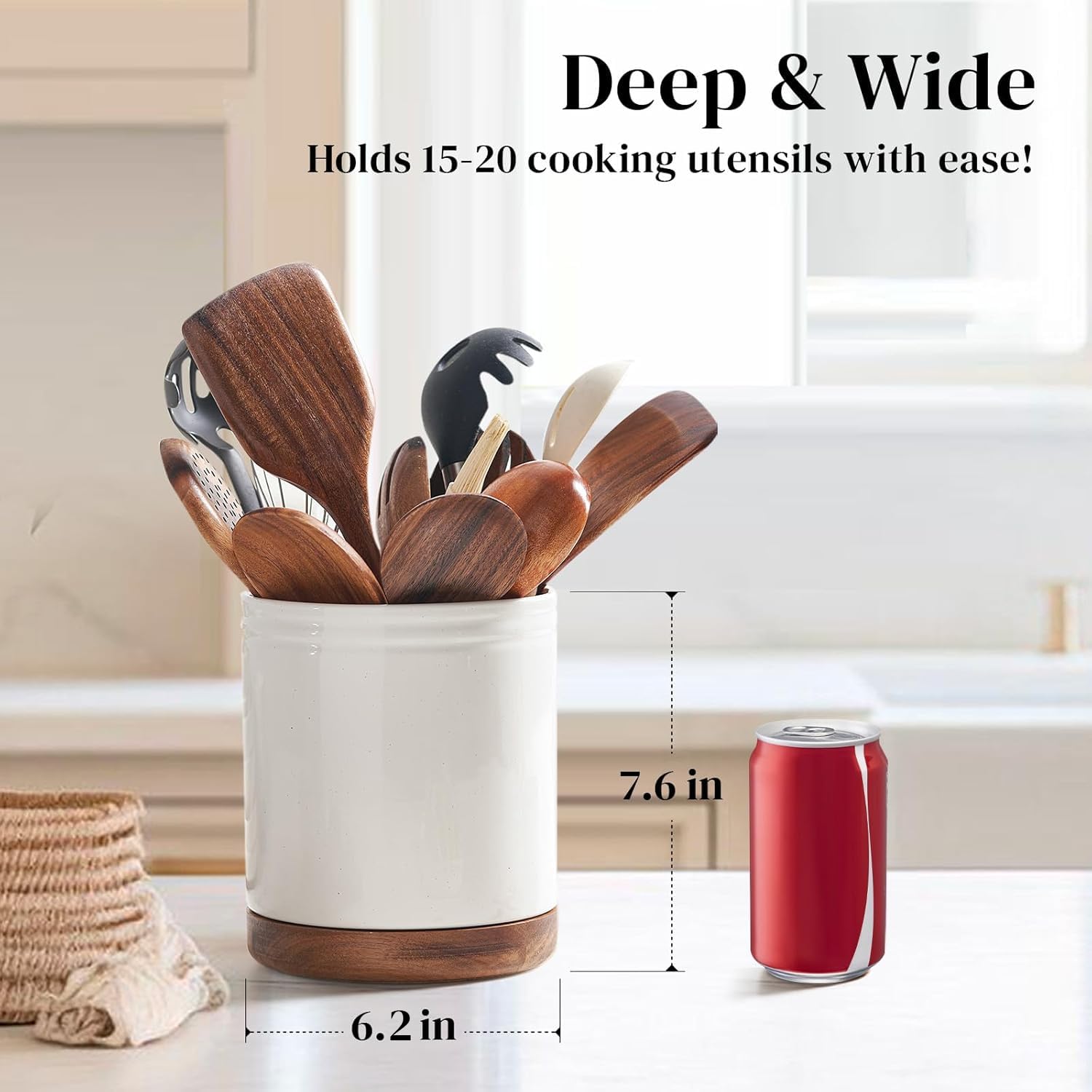 DOWAN rotating utensil holder in action with smooth, quiet spin.