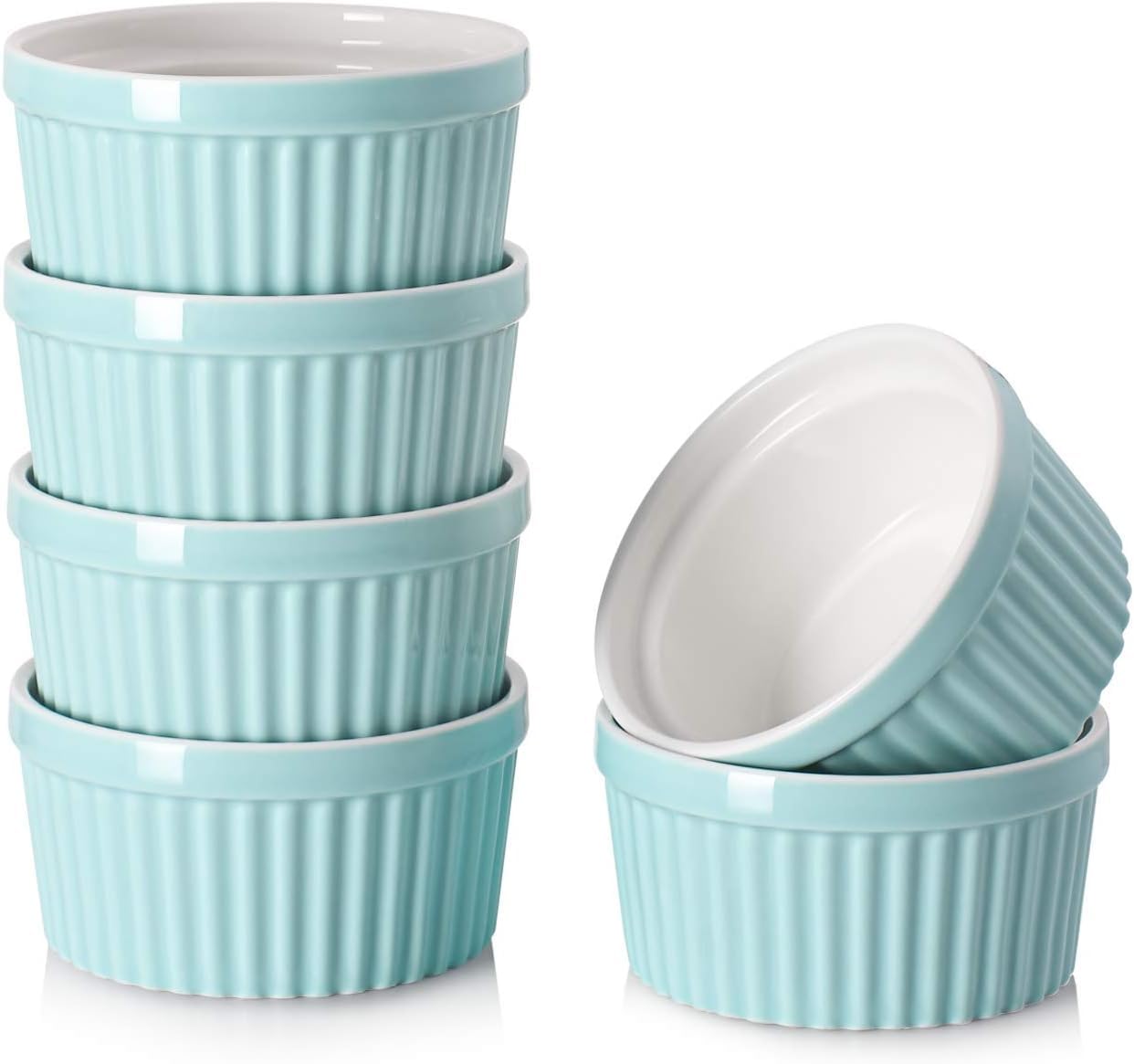Dowan 4oz creme brulee ramekin in blue for individual portions and elegant plating.
