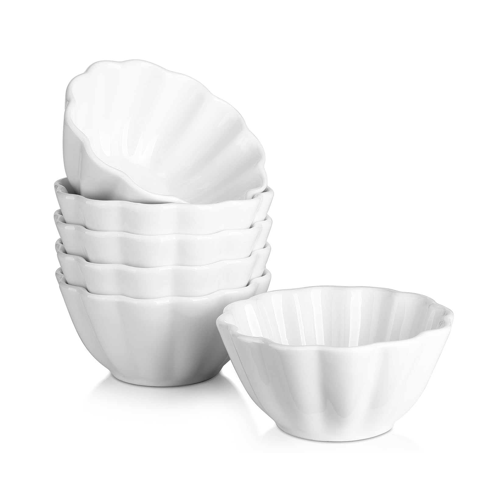 DOWAN 4 oz ramekins in soft white glaze for individual desserts