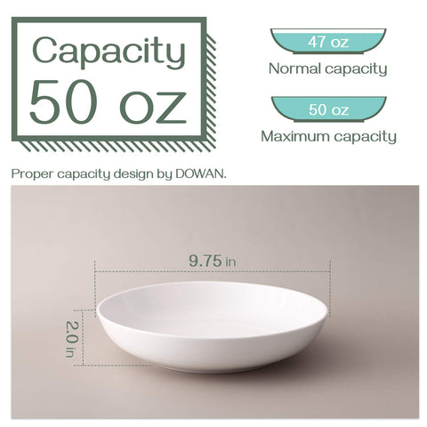 DOWAN 50oz wide bowls showcase stackable design for easy storage