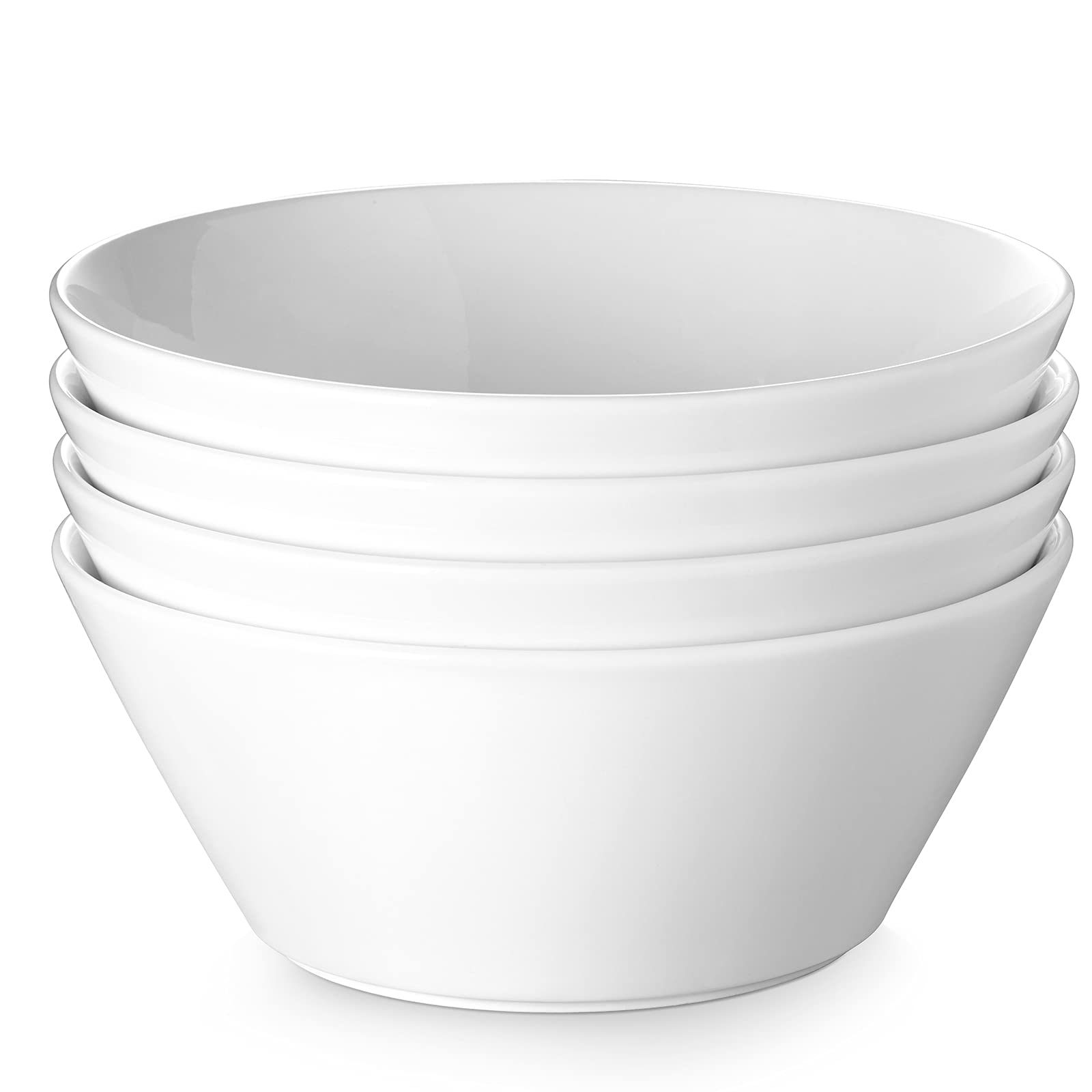 Dowan 58.5 oz large ceramic salad bowls set in soft white for family meals.