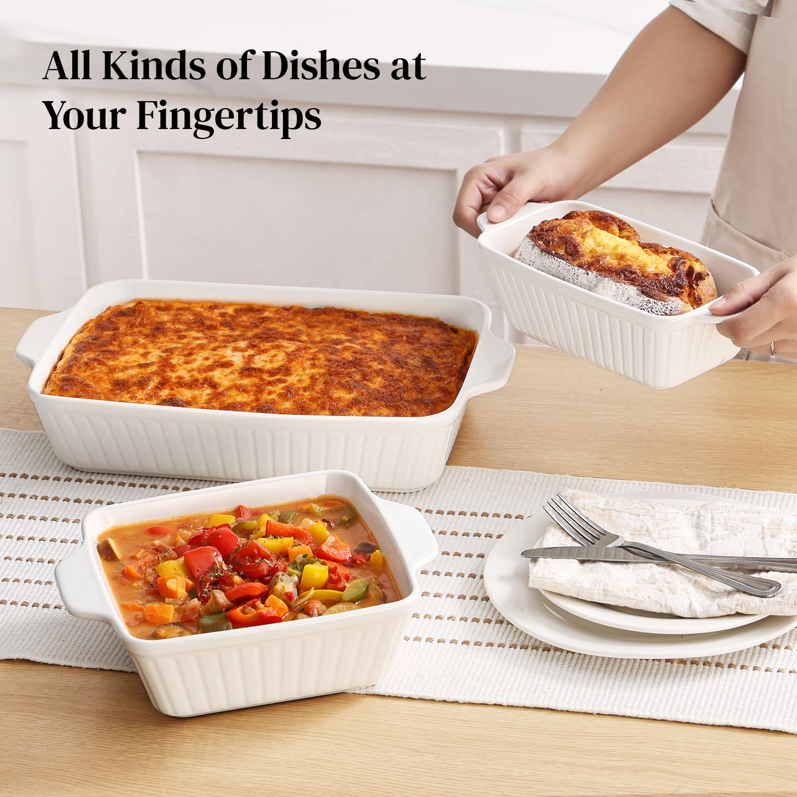 DOWAN nesting bakeware saves kitchen storage space.