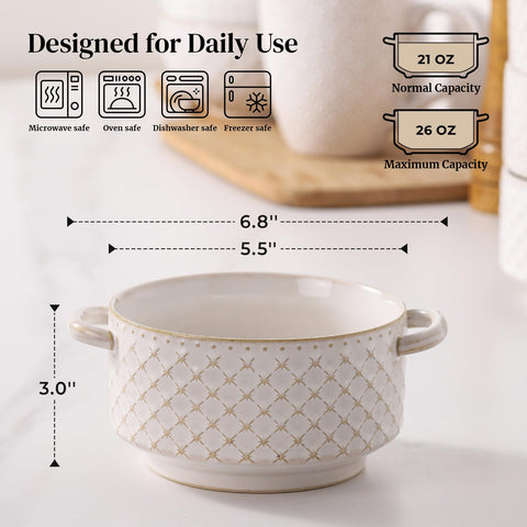 DOWAN beef stew, chowder, or bisque bowls with generous 26 oz capacity