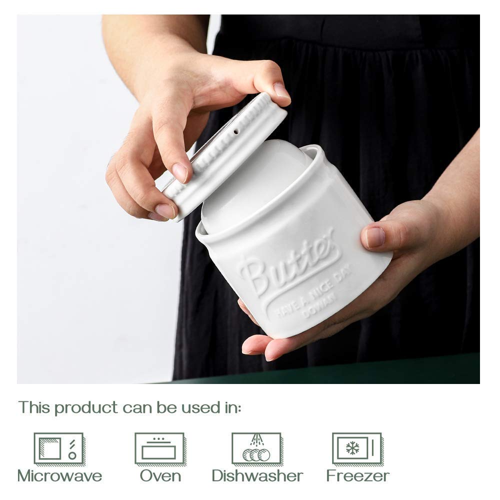 DOWAN Butter Crock is dishwasher-safe and freezer-friendly for practical use.