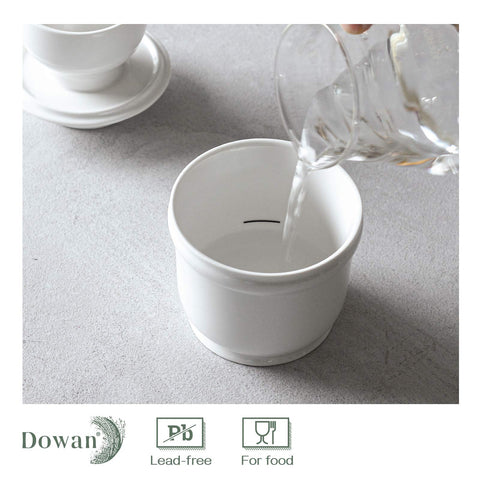 DOWAN butter crock raised handle enables easy lifting and safe serving