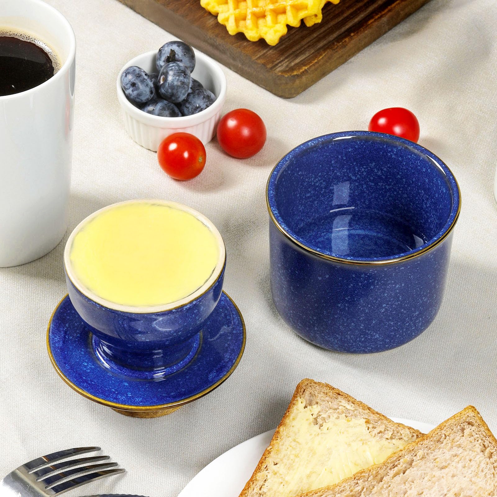 DOWAN butter crock stored in fridge demonstrates compact countertop-to-fridge flexibility.