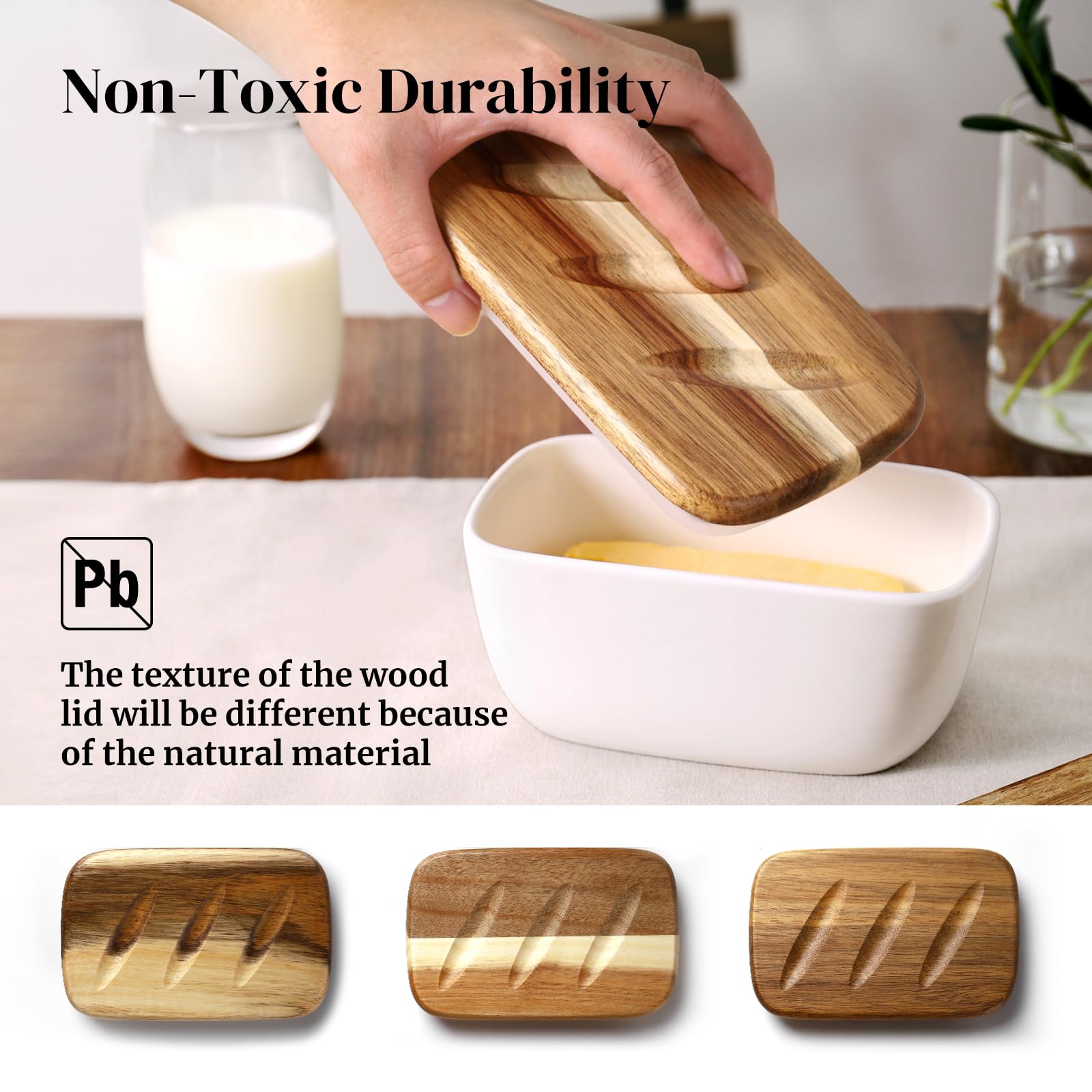 DOWAN ceramic butter dish is lead and cadmium free and dishwasher safe